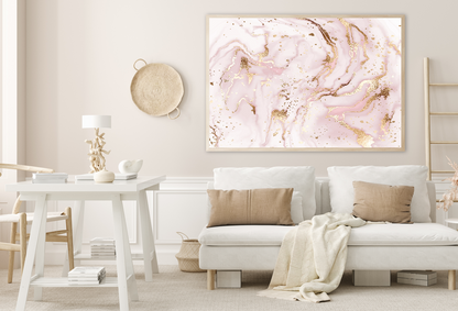 Pink & Gold Abstract Design Home Decor Premium Quality Poster Print Choose Your Sizes