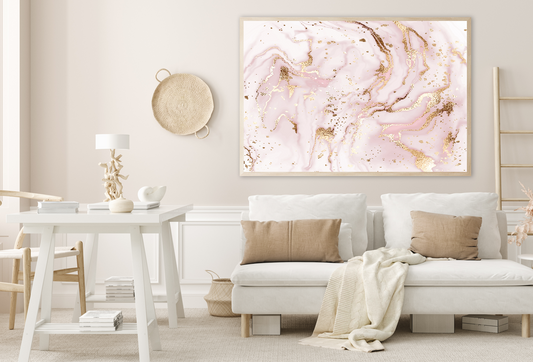 Pink & Gold Abstract Design Home Decor Premium Quality Poster Print Choose Your Sizes