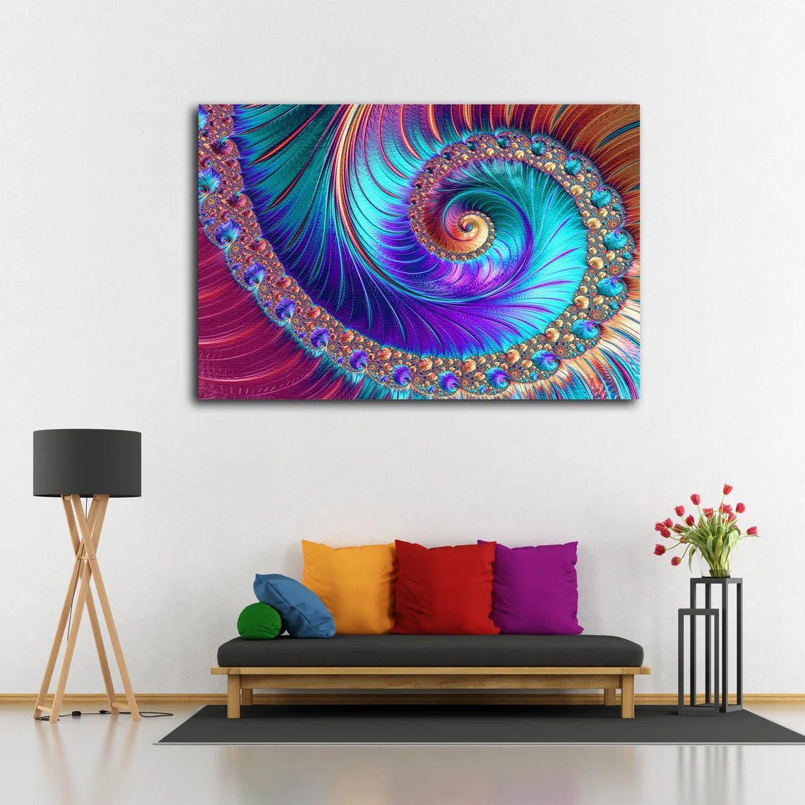 Colorful Abstract Fractal Design Acrylic Glass Print Tempered Glass Wall Art 100% Made in Australia Ready to Hang