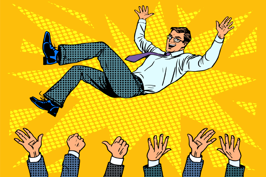 Success Businessman Winner Illustration Print 100% Australian Made