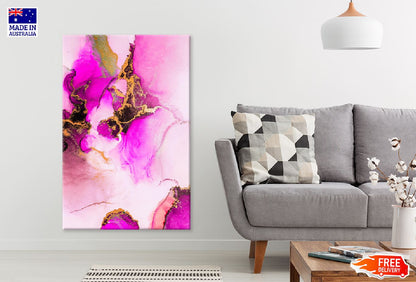 Pink & Gold Fluid Abstract Design Print 100% Australian Made