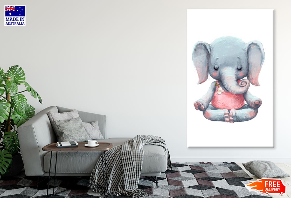 Elephant Watercolor Painting Nursery & Kids Print 100% Australian Made