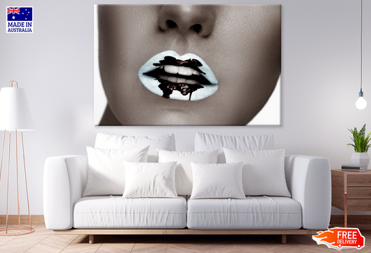 Girl Face & Lips B&W Photograph Print 100% Australian Made