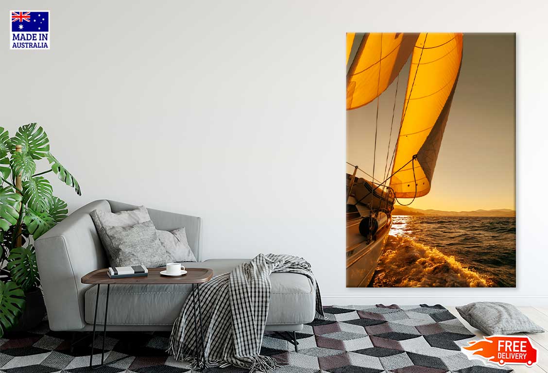Sailboat Regatta at Sunset Ocean Photograph Print 100% Australian Made