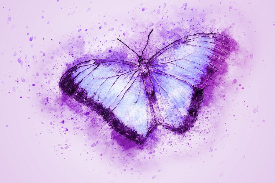 Purple Butterfly Abstract Design Print 100% Australian Made