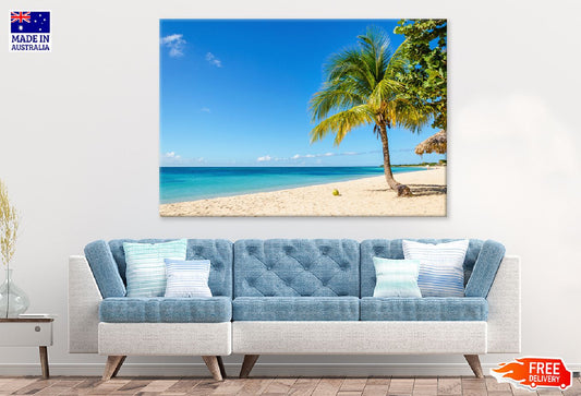 Caribbean Island Sea & Palm Tree View Photograph Print 100% Australian Made