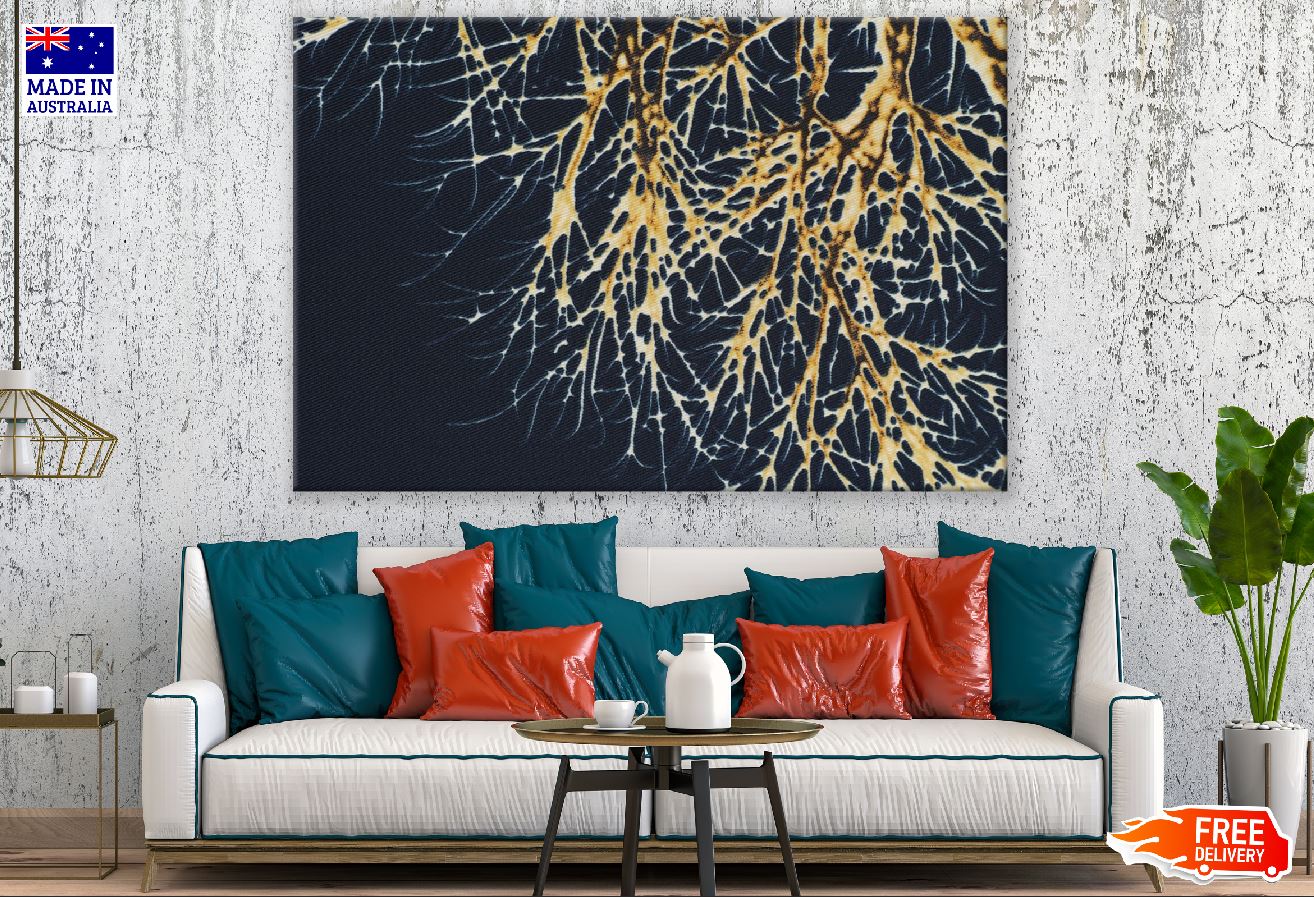 Black & Gold Lines Abstract Design Print 100% Australian Made