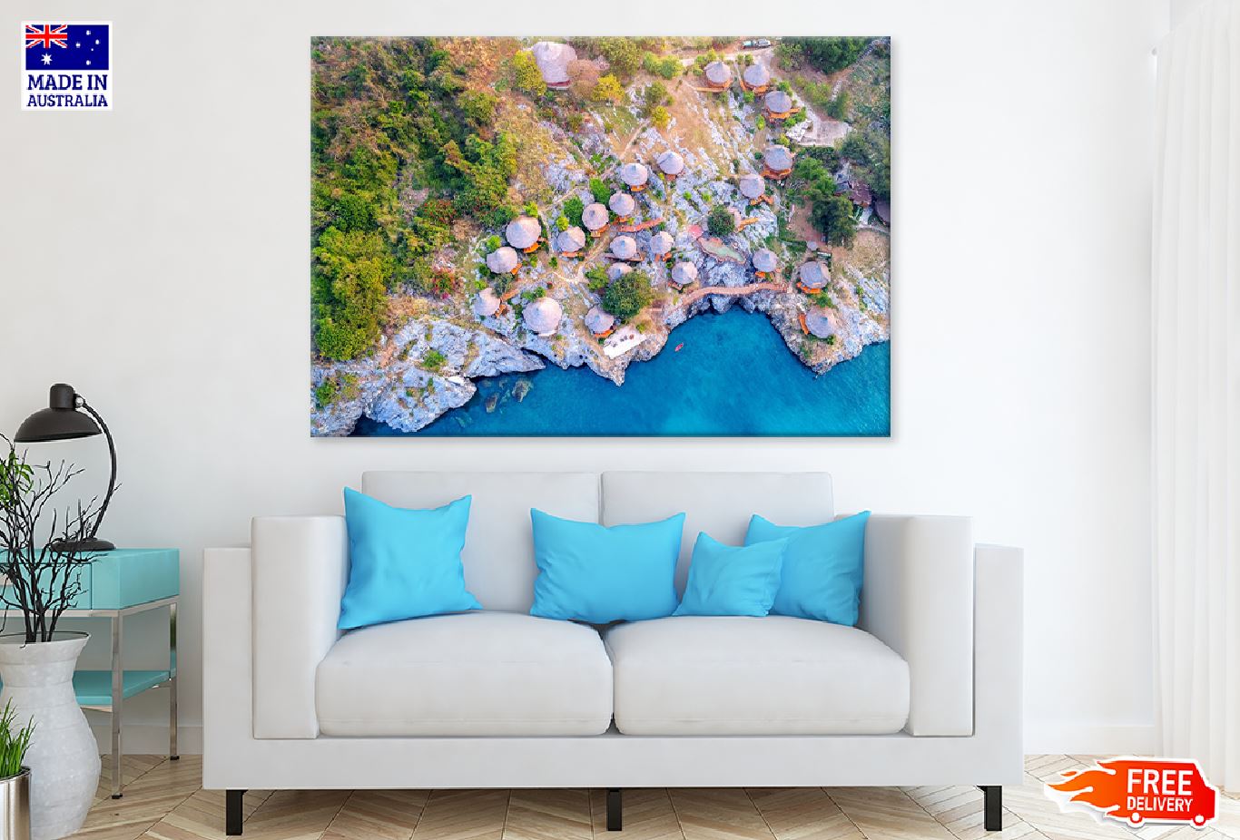 Cottage si Chang Island Aerial View Photograph Print 100% Australian Made