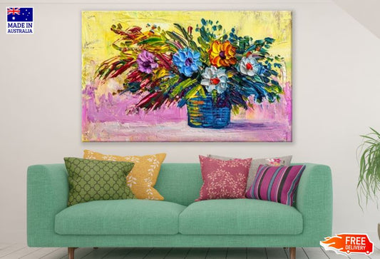 Oil Painting A Bouquet Of Flowers Print 100% Australian Made