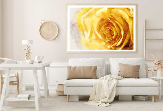 Yellow Rose Closeup Painting Home Decor Premium Quality Poster Print Choose Your Sizes