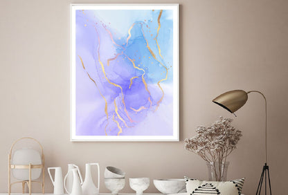Purple Blue & Gold Lines Abstract Design Home Decor Premium Quality Poster Print Choose Your Sizes