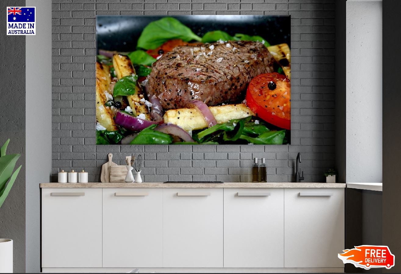 Steak Meat Meal Closeup Photograph Print 100% Australian Made