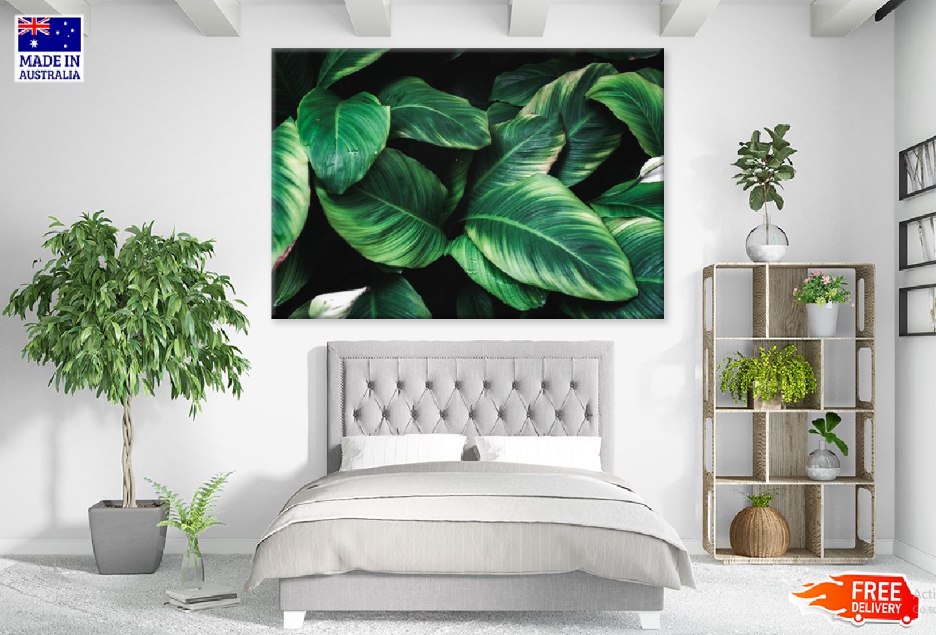 Deep Green Plant Leaves View Photograph Print 100% Australian Made