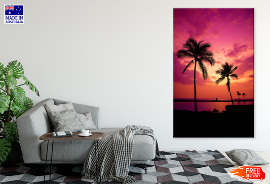 Palm Trees & Sunset Scenery Photograph Print 100% Australian Made
