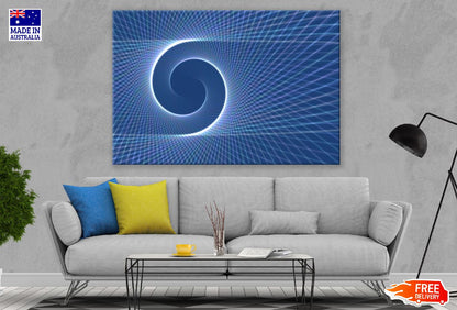 Blue White Spiral Abstract Design Print 100% Australian Made