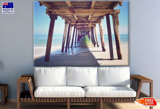 Beach View from Under a Wooden Pier Photograph Print 100% Australian Made