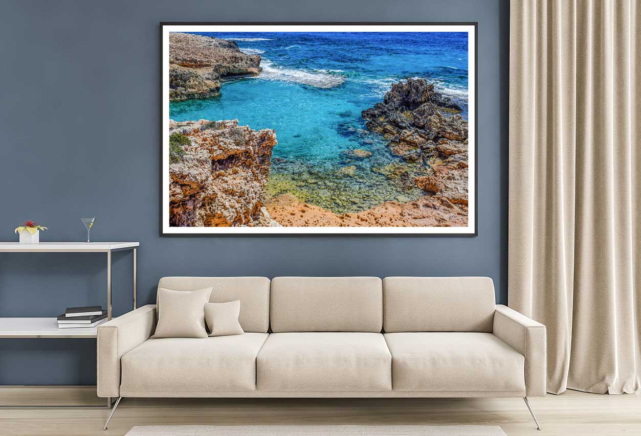 Rocky Coast Blue Sea View Photograph Home Decor Premium Quality Poster Print Choose Your Sizes