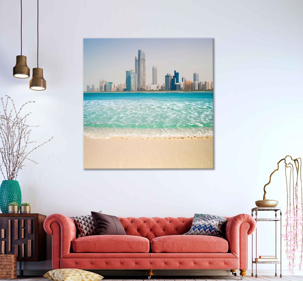 Square Canvas Gulf Coast Sea View Photograph in Dubai High Quality Print 100% Australian Made