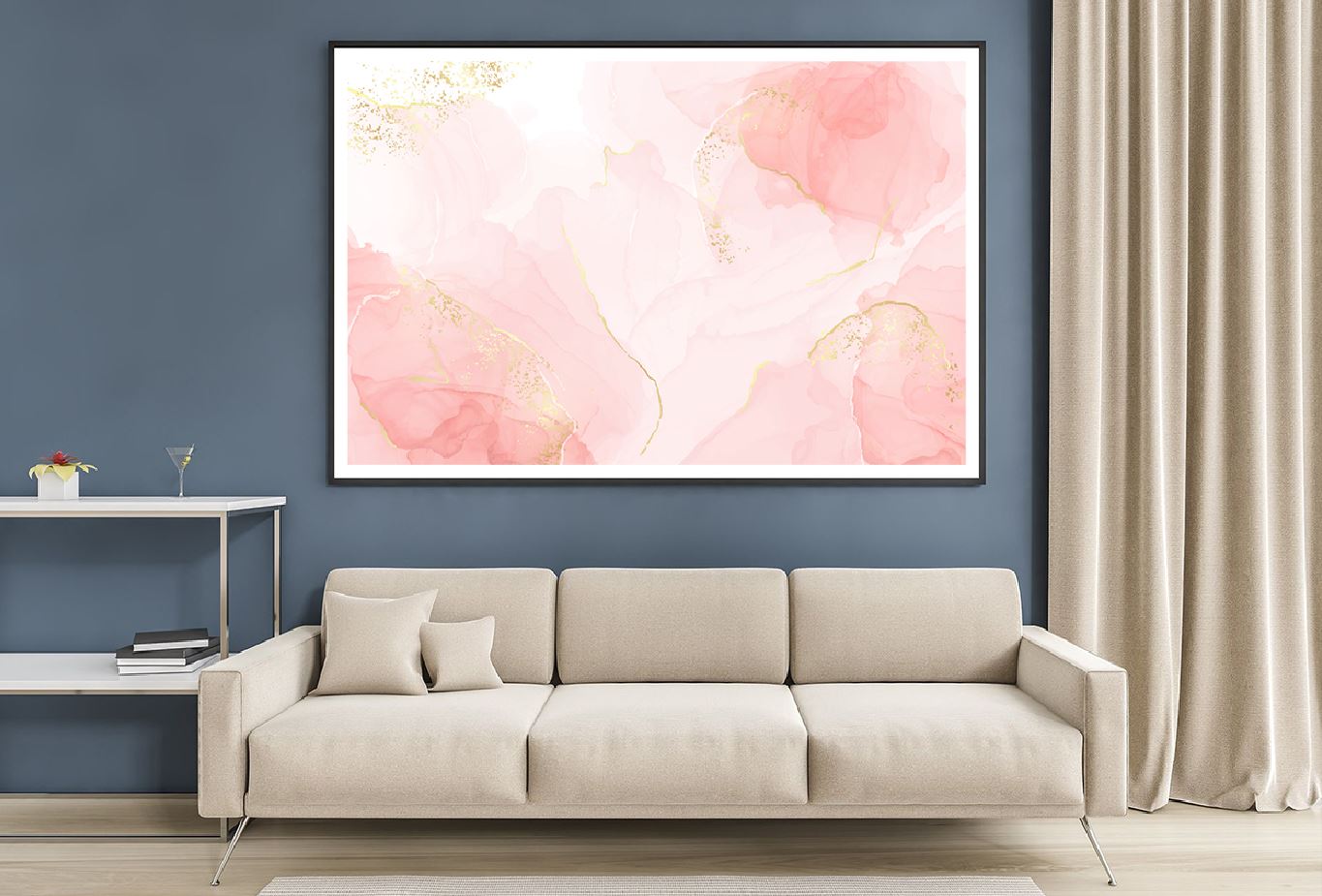 Rose Blush Liquid & Gold Abstract Design Home Decor Premium Quality Poster Print Choose Your Sizes