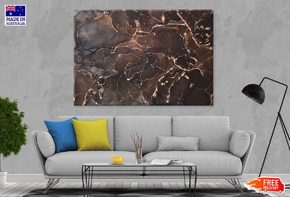 Black Brown & Gold Fluid Abstract Design Print 100% Australian Made