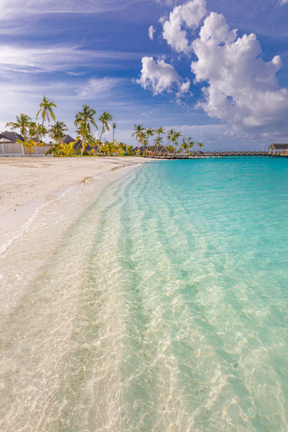 Maldives Paradise Sea & Moody Sky Photograph Home Decor Premium Quality Poster Print Choose Your Sizes