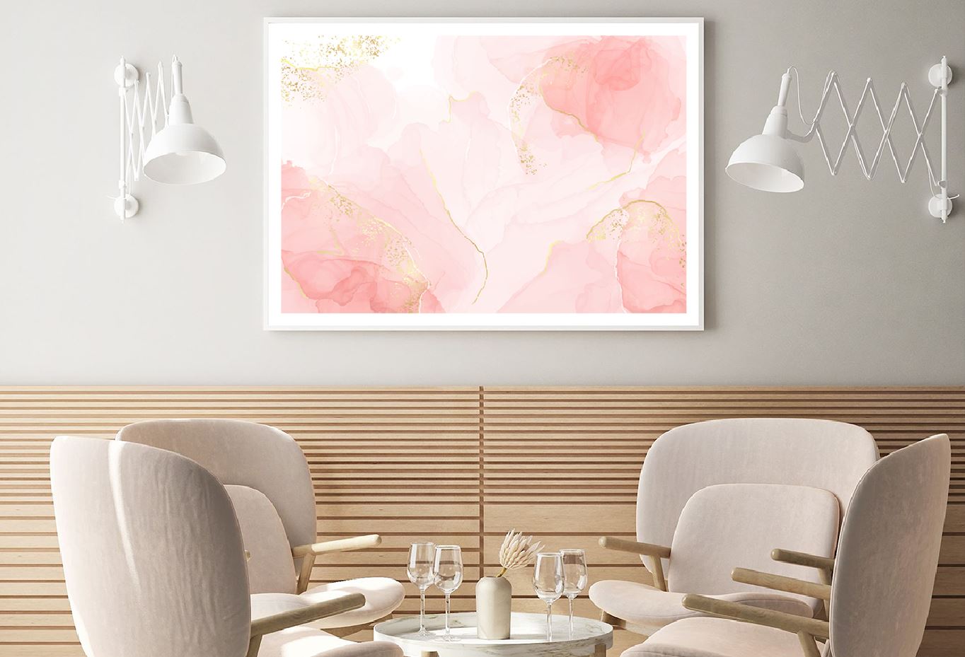 Rose Blush Liquid & Gold Abstract Design Home Decor Premium Quality Poster Print Choose Your Sizes
