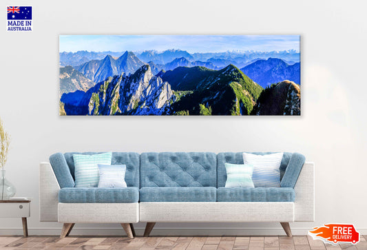 Panoramic Canvas Mangfall Mountains View Photograph High Quality 100% Australian Made Wall Canvas Print Ready to Hang