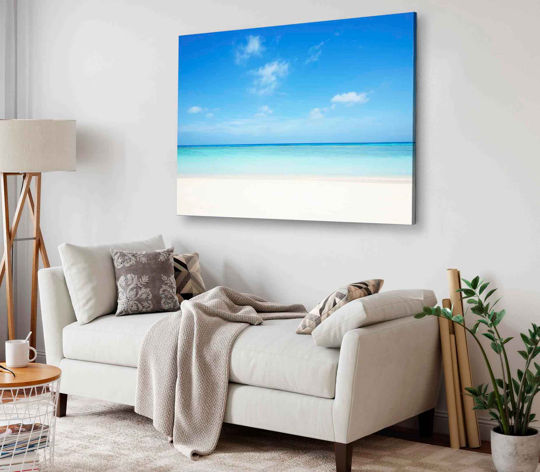Bella Home Tropical Beach View With Sky Print Canvas Ready to hang