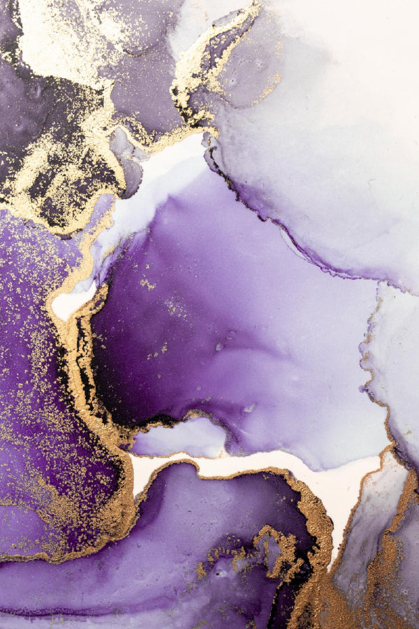 Purple & Gold Splash Abstract Design Print 100% Australian Made