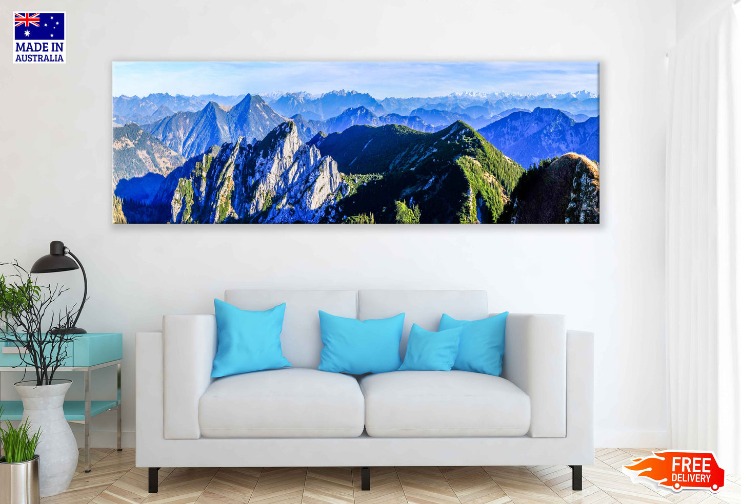 Panoramic Canvas Mangfall Mountains View Photograph High Quality 100% Australian Made Wall Canvas Print Ready to Hang