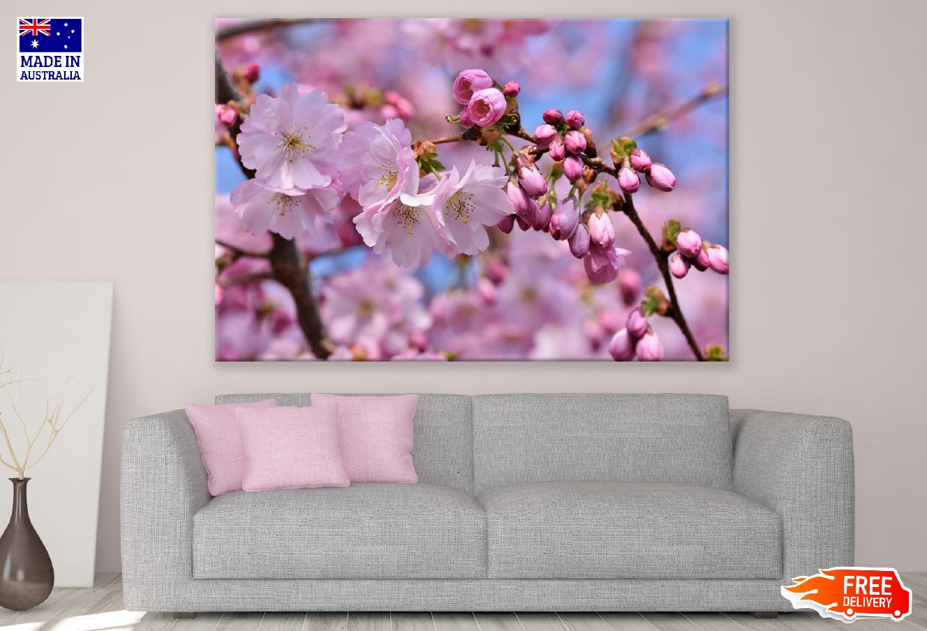 Pink Blossom Flowers Closeup Photograph Print 100% Australian Made