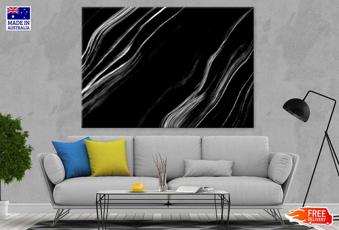 White Lines Abstract B&W Design Print 100% Australian Made