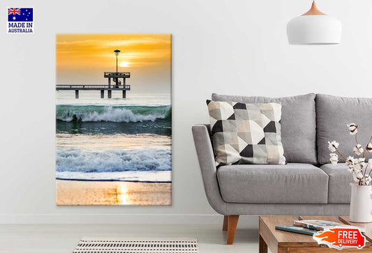 Burgas Beach Waves Sunset Scenery Photograph Print 100% Australian Made