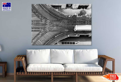 Chicago CTA Train B&W Aerial View Photograph Print 100% Australian Made