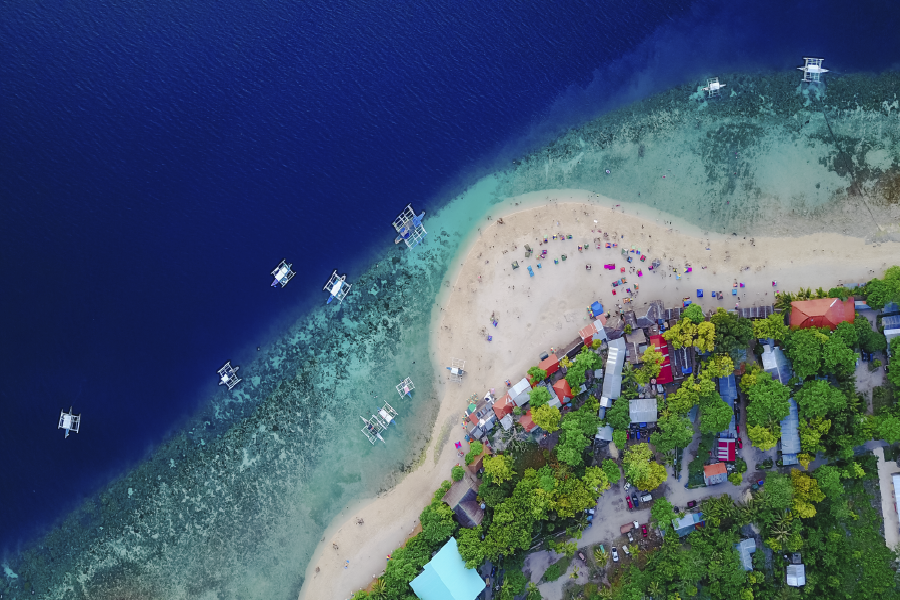 Boats On Sea Aerial View Photograph Print 100% Australian Made