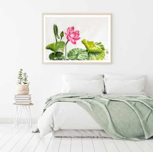 Lotus Flowers Watercolor Painting Home Decor Premium Quality Poster Print Choose Your Sizes