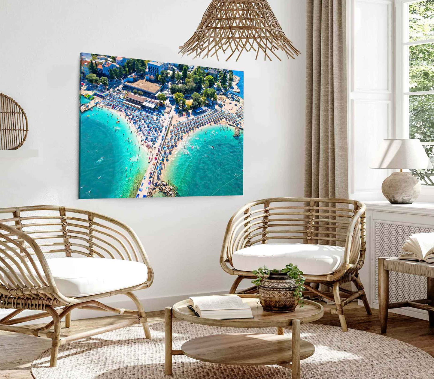 Bella Home Poli Mora Turquoise Beach Aerial Print Canvas Ready to hang