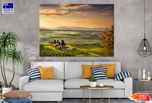Tuscany Maremma Foggy Sunrise Photograph Print 100% Australian Made