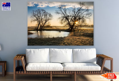 Tree and Pond in Desert Photograph Print 100% Australian Made