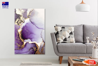 Purple & Gold Splash Abstract Design Print 100% Australian Made