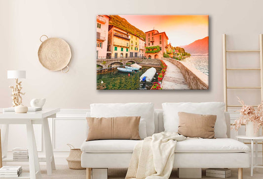 Bella Home Small Italian Town With Epic Sky Print Canvas Ready to hang