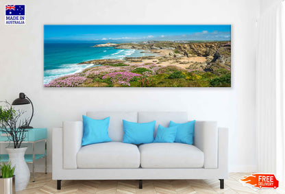 Panoramic Canvas Newquay Sea View Photograph UK High Quality 100% Australian Made Wall Canvas Print Ready to Hang