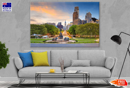 Philadelphia Downtown Skyline at Sunset Photograph USA Print 100% Australian Made