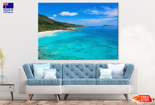 Nature Trees with Mountain & Sea Sky View Print 100% Australian Made