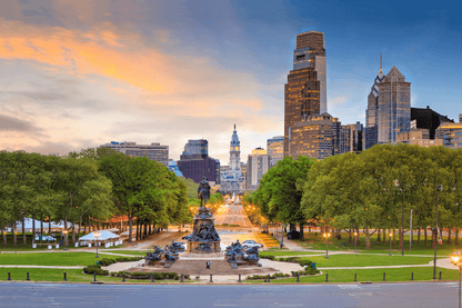 Philadelphia Downtown Skyline at Sunset Photograph USA Print 100% Australian Made