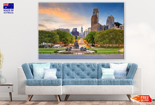 Philadelphia Downtown Skyline at Sunset Photograph USA Print 100% Australian Made