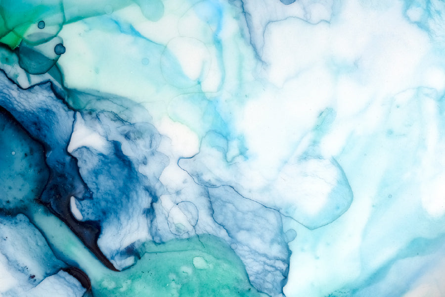 Blue Green Smoke Abstract Design Print 100% Australian Made