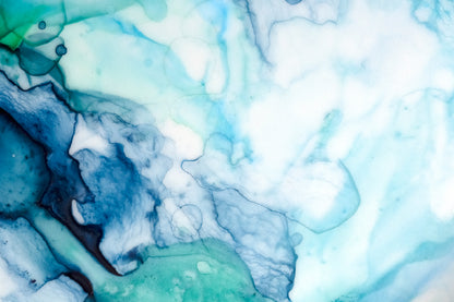 Blue Green Smoke Abstract Design Print 100% Australian Made