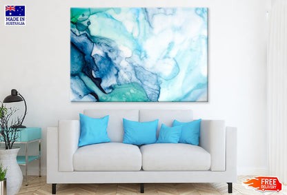 Blue Green Smoke Abstract Design Print 100% Australian Made