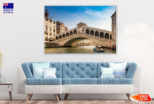 Rialto Bridge Venice & Blue Sky, Italy Photograph Print 100% Australian Made